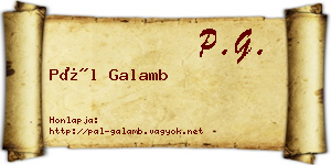 Pál Galamb névjegykártya